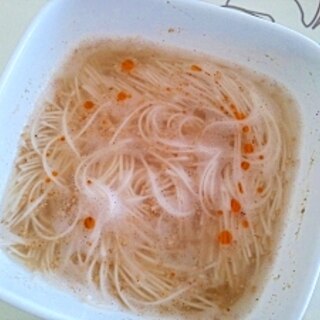 中華スープでレンジ素麺＋＋